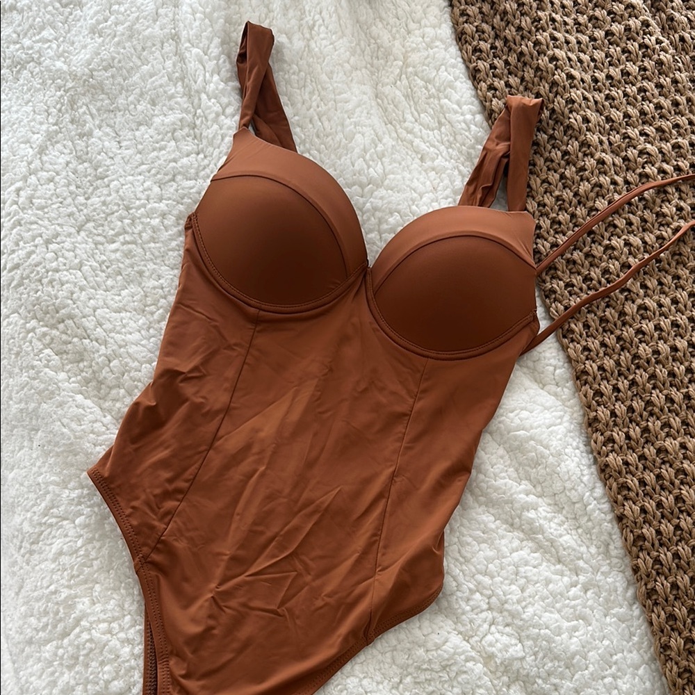 MATTE collection brown One-Piece Swimsuit